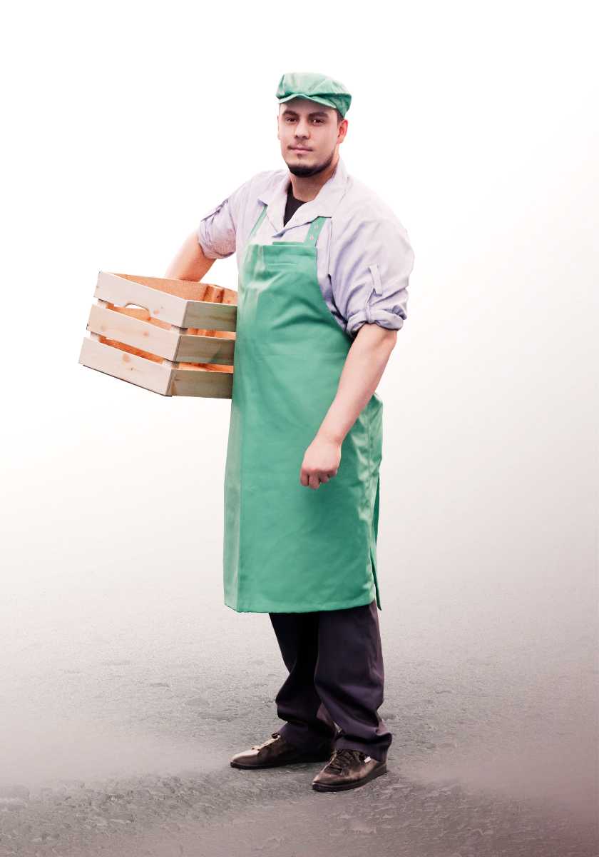 Mm1034 Shop Keeper With Veg Box Figure