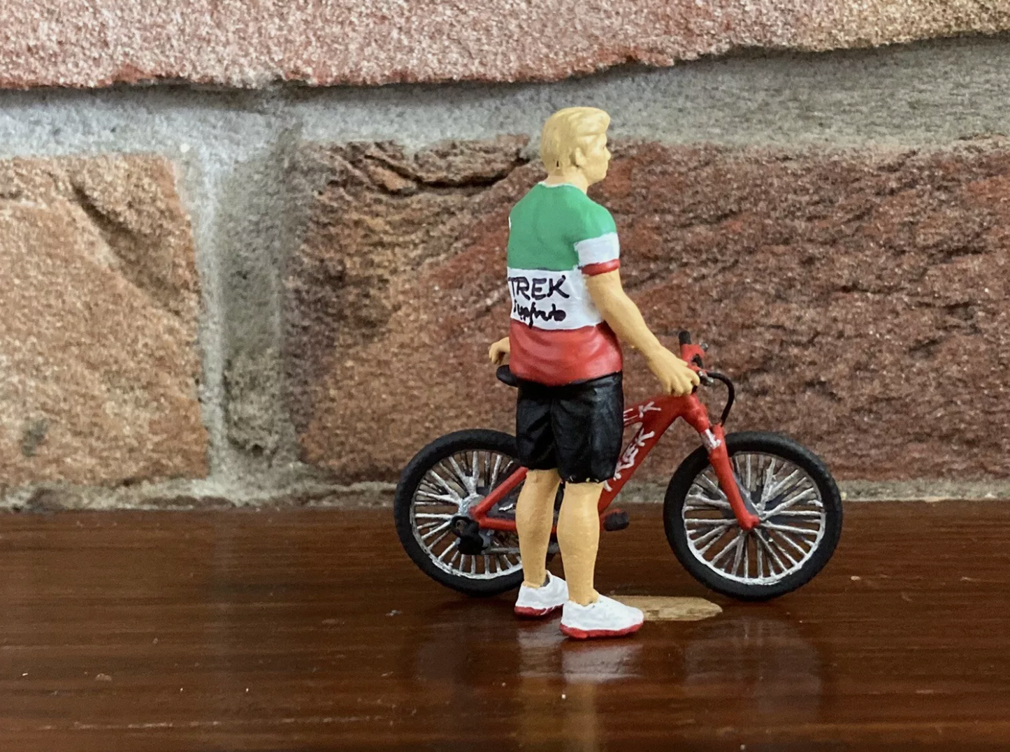 SSF 1:32 SCALE FIGURE ( David & Bicycle ) HAND PAINTED/For Slot Car Layouts
