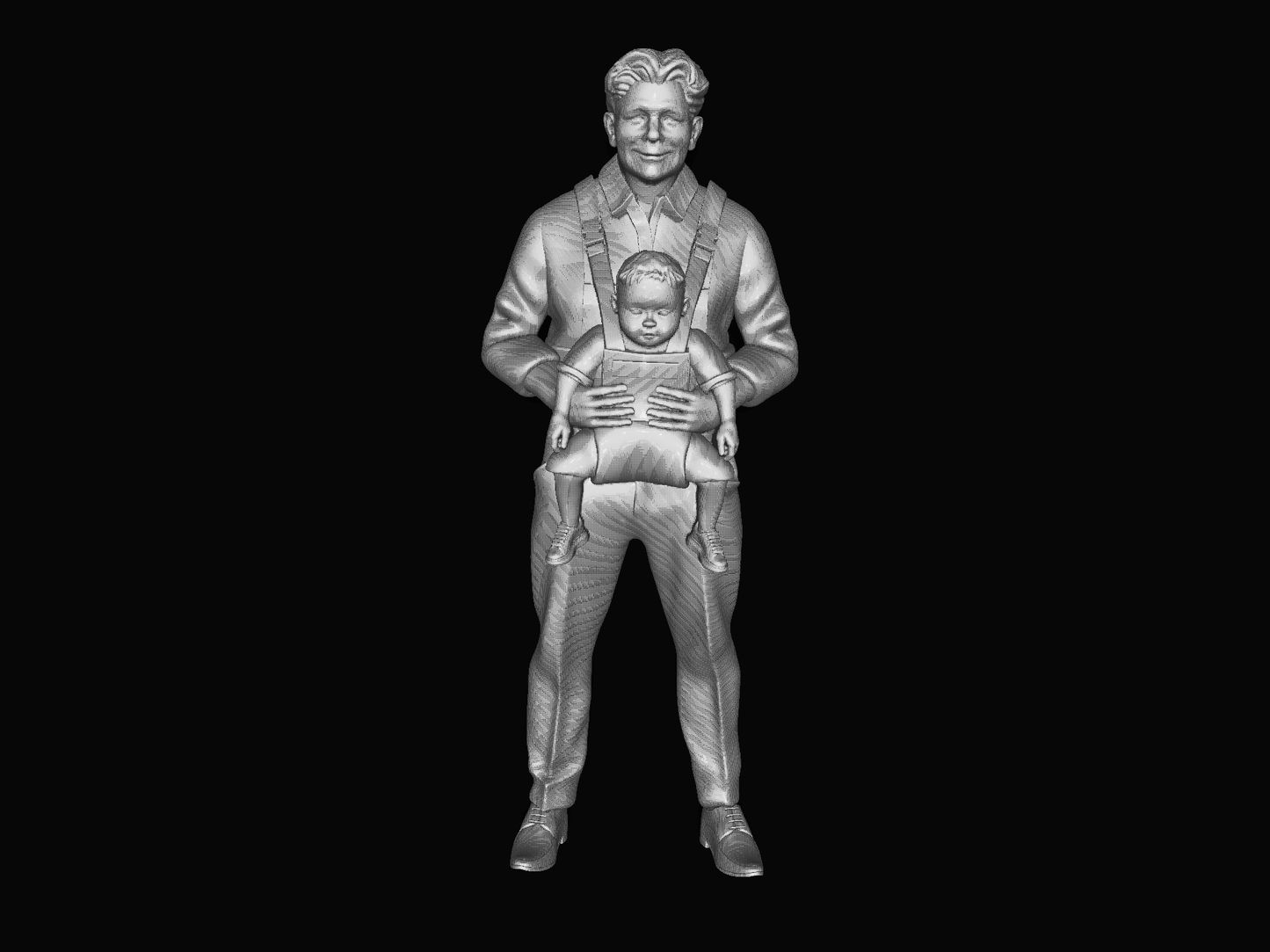 Mm882 Father And Carrying Baby Figure