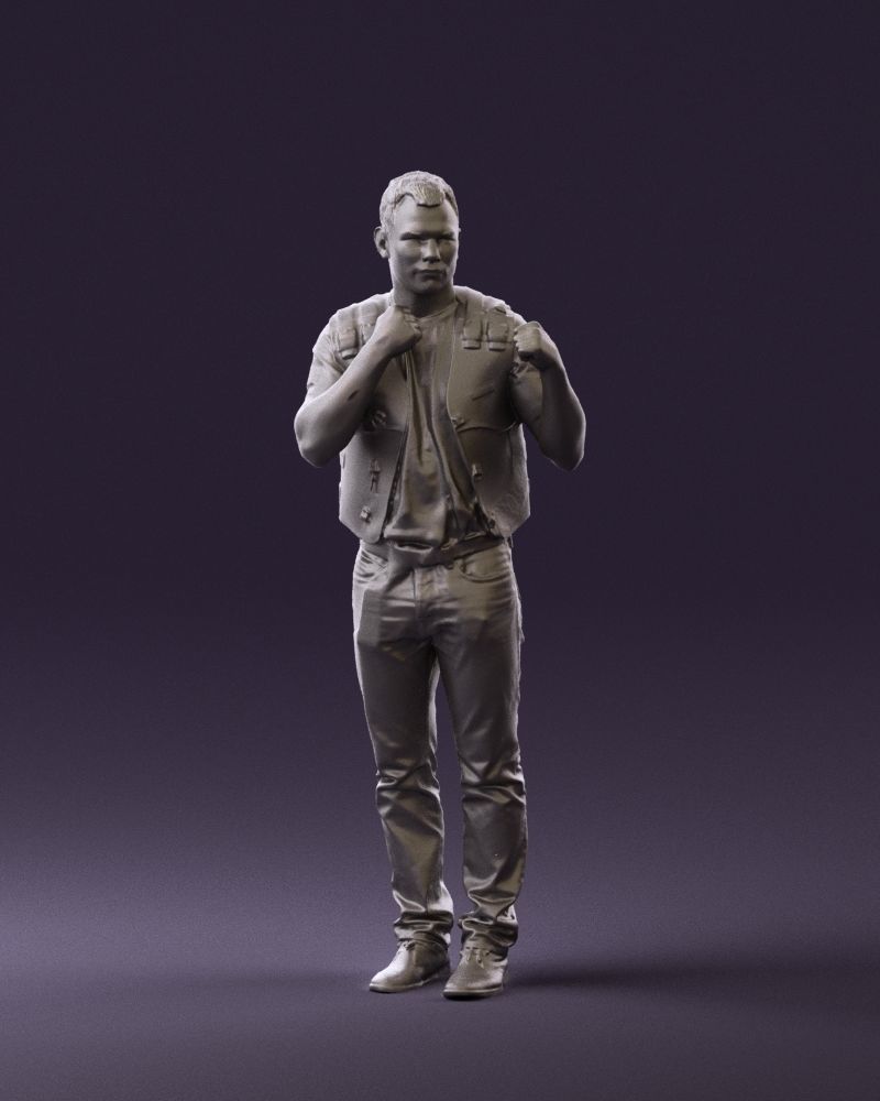 Young Male Bare Knuckle Boxer B Figure