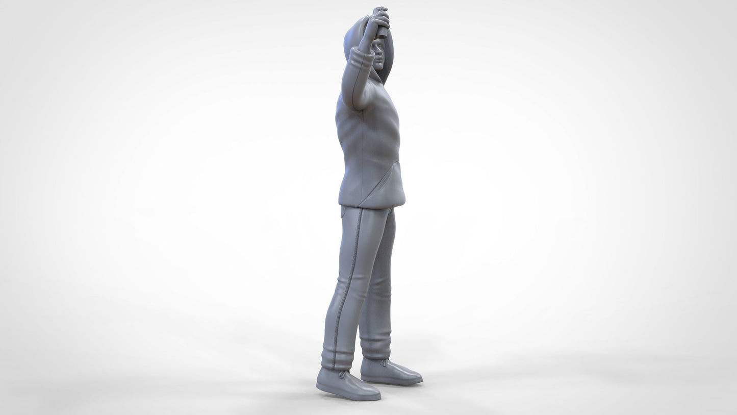 Male In Hoodie Graffiti Artist/vandal Figure