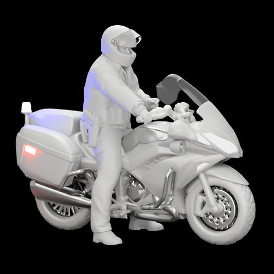 Mm856 Police Motorbike And Rider Stopped Figure