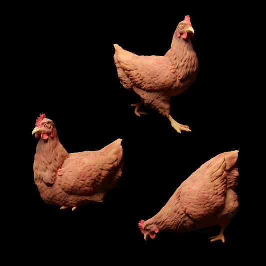 Adm1001 Roosters And Chickens X 15 Animal