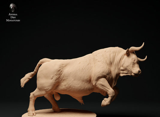 Adm1014 Red-Devon-Bull-Charging Animal