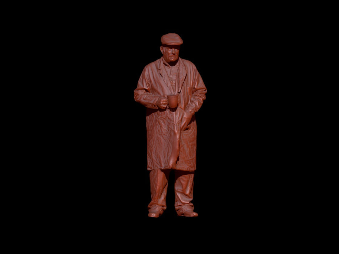 S3Ds0037 Male Drover/Farmer With Tea Cup Figure