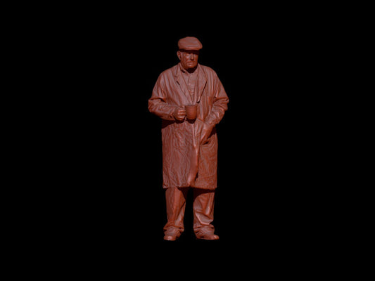 S3Ds0037 Male Drover/Farmer With Tea Cup Figure