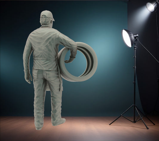 MM1115 Man Carrying Tyres A