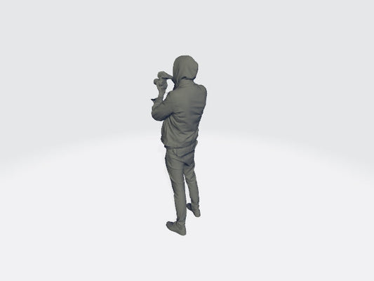 Young Male With Camera Focusing Figure