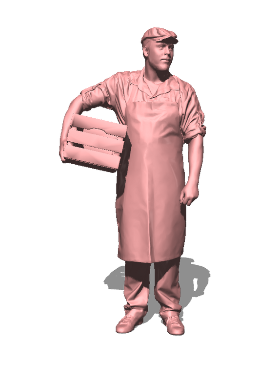 Mm1034 Shop Keeper With Veg Box Figure