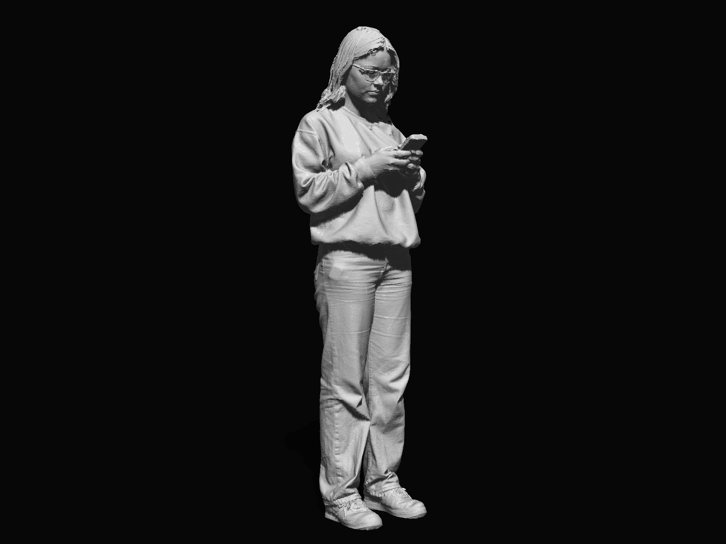 S3Ds0077 Young Girl Using Iphone Figure