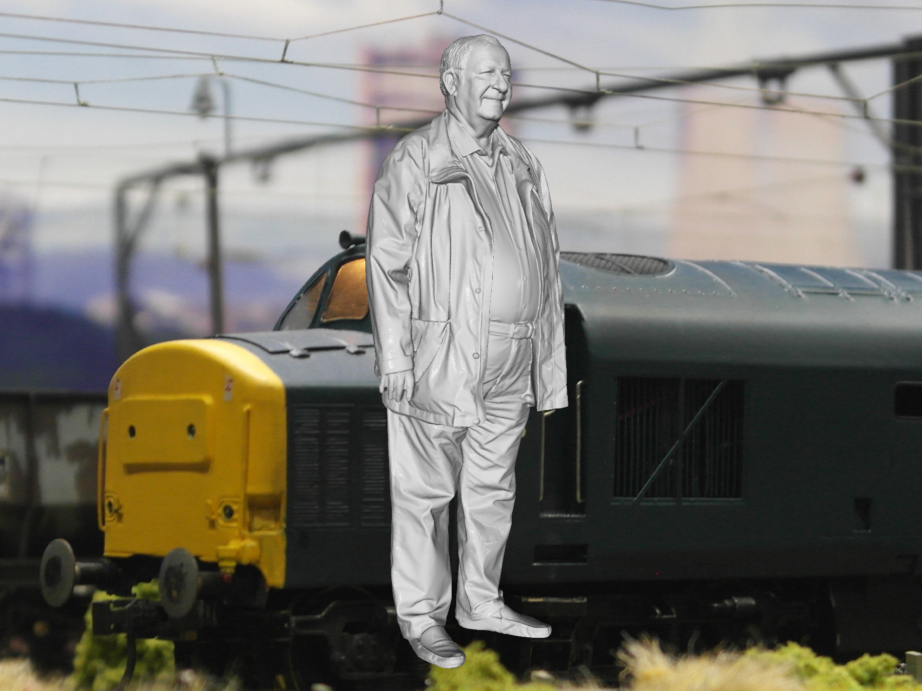 Mm106 Grandad In Leather Jacket Smiling Figure