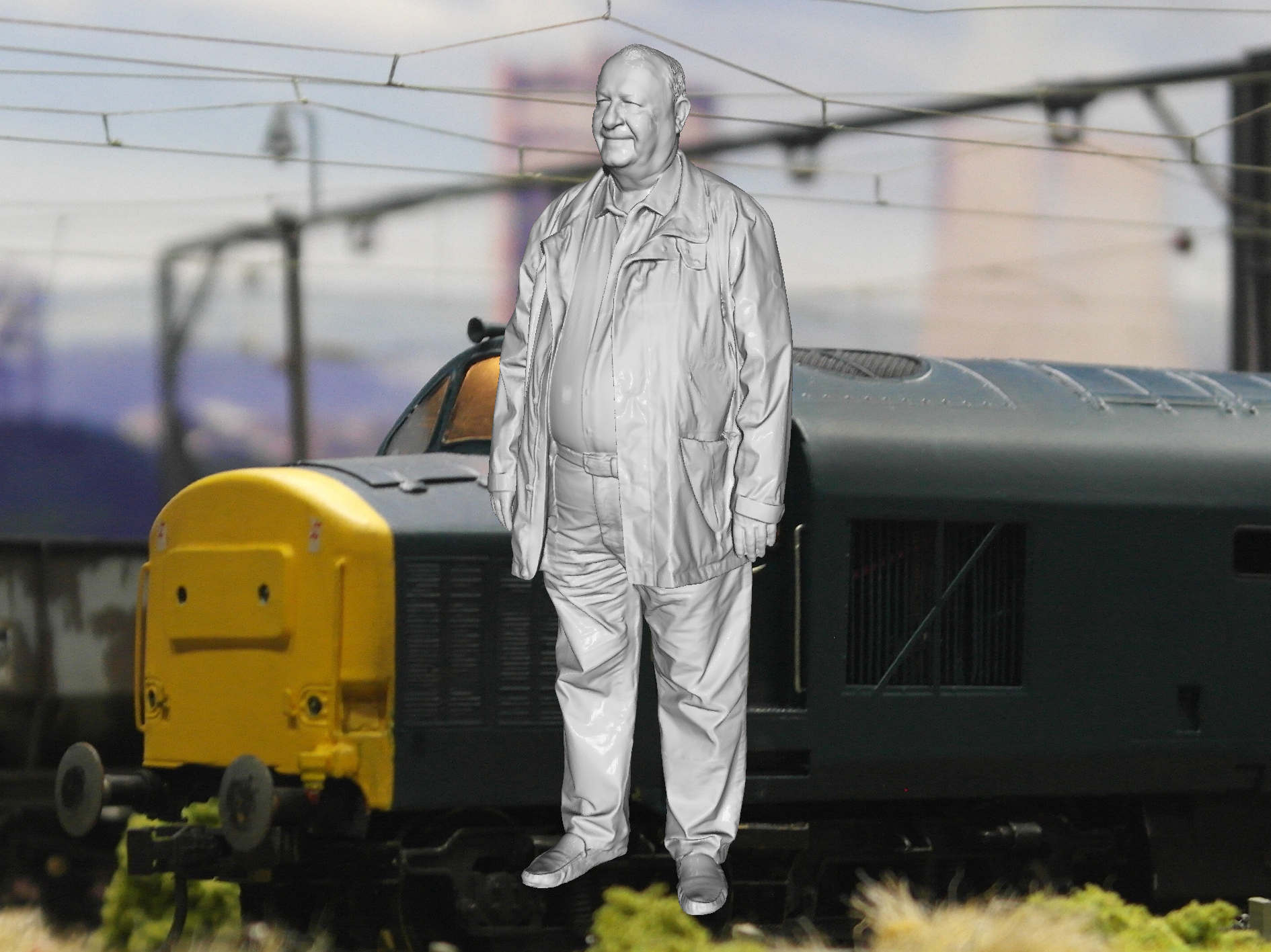 Mm106 Grandad In Leather Jacket Smiling Figure