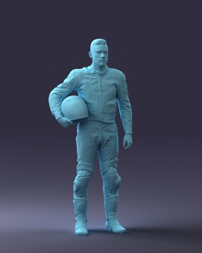 Male Motorbike/racing Car Driver In Leathers Figure