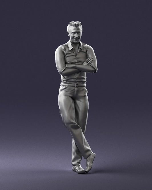 Male In Shirt Leaning Backwards Figure