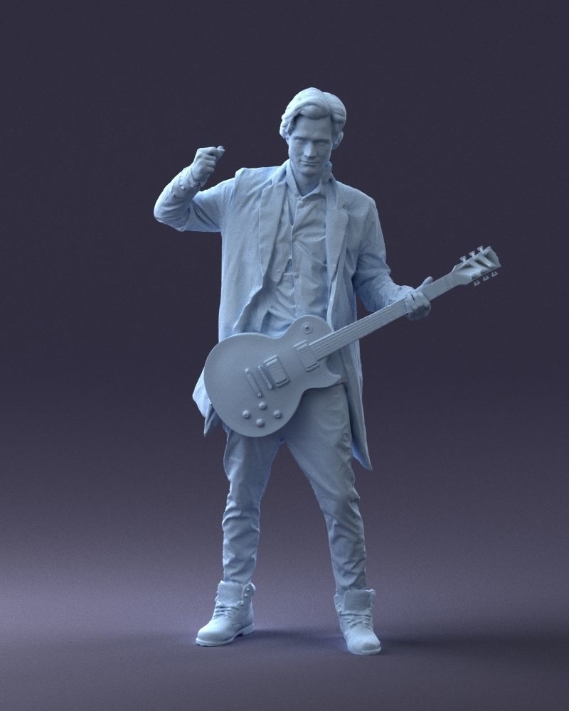 Musician With Electric Guitar Figure