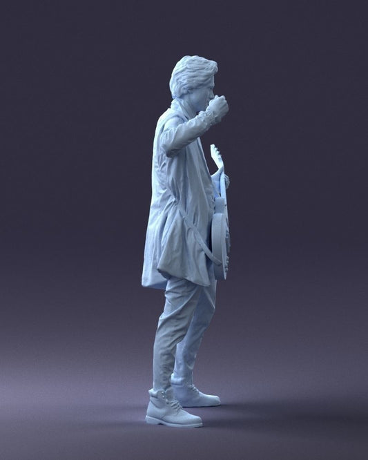 Musician With Electric Guitar Figure