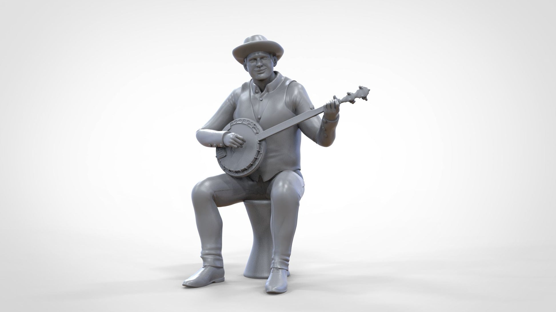 Male Banjo Player Figure
