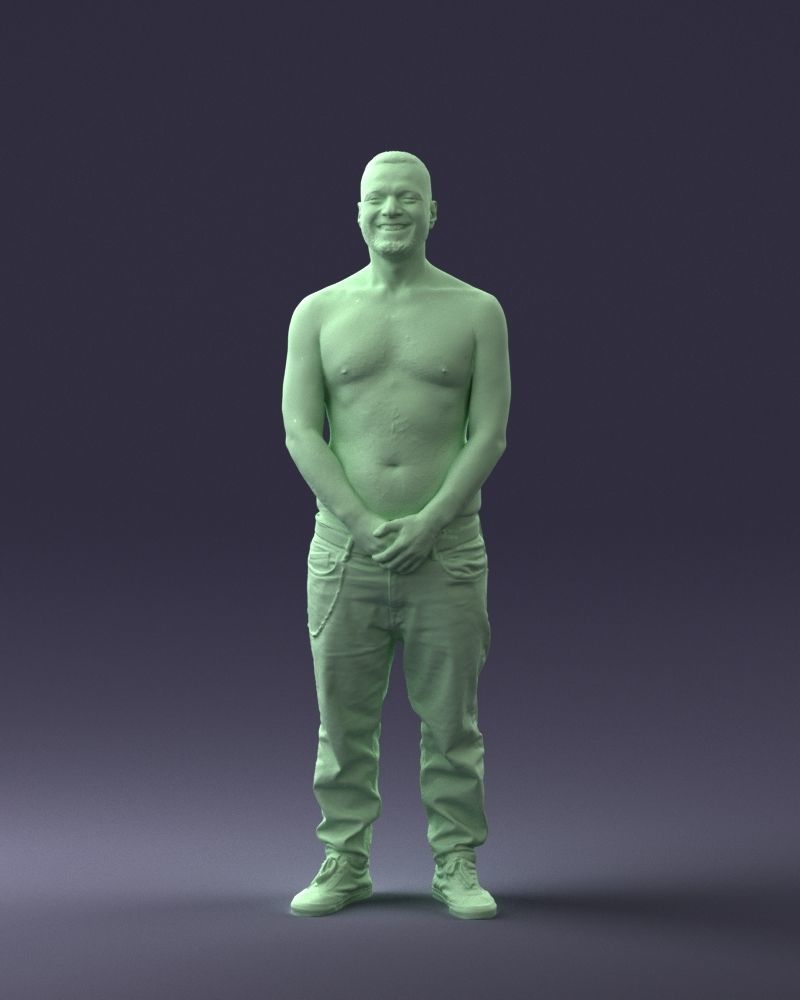 Male Bare Chested Looking For Trouble Figure